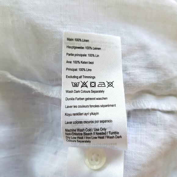 JOULES Jeanne Print White Pink Floral Linen Button Down Top Suze 14 - Picture 13 of 14